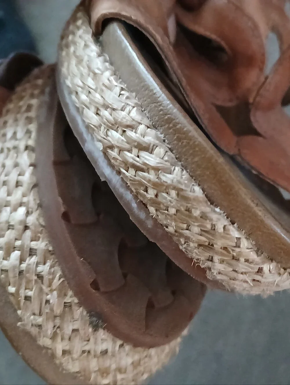 Cobb Hill Women's Tan Wedge Sandals with Braided Size 7.5M